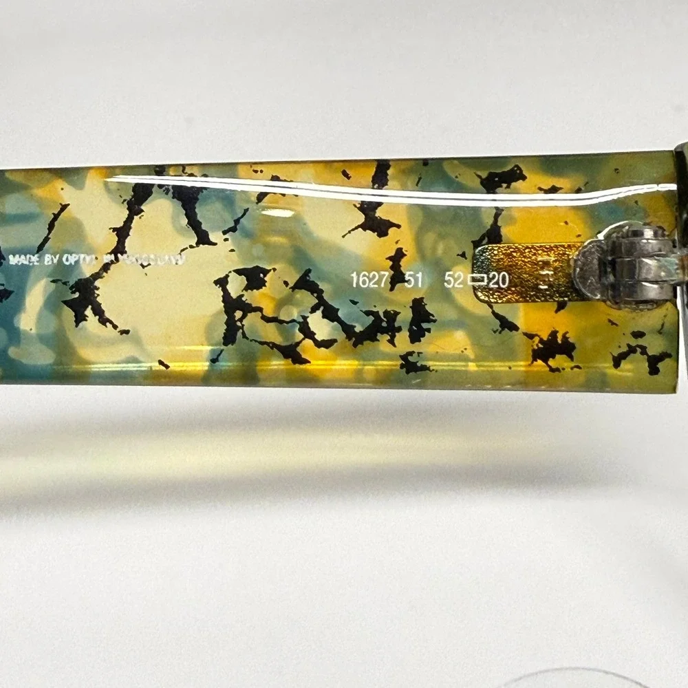 Vienna‎ Line 1627 51 Eyeglasses Frames Green Yellow Marbled Round 52-20 Optyl